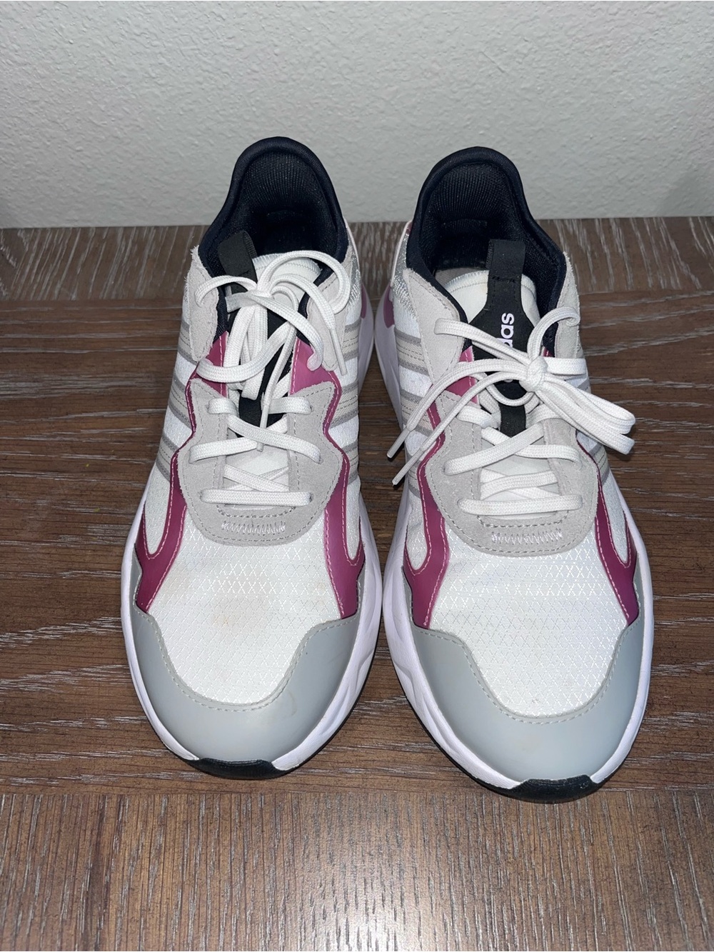 adidas Women’s White, Gray and Pink Casual Athletic Sneakers